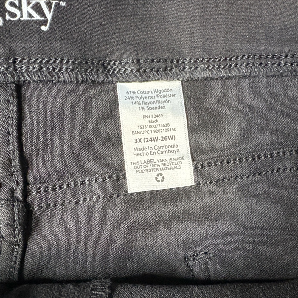Terra & Sky High Rise Black Skinny Jeggings Size 3X(24-26W) - Picture 5 of 11